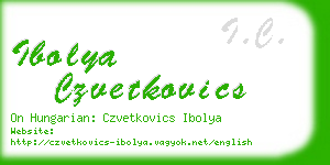 ibolya czvetkovics business card